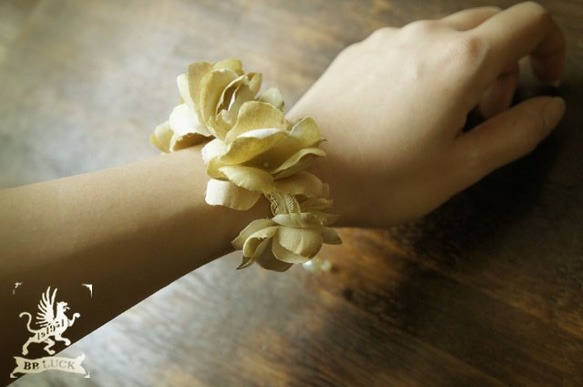 bracelet   【秋色布花紫陽花ブレスレット】 4枚目の画像