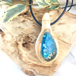 [定做]海藍寶石Orgonite木製珠寶 第2張的照片