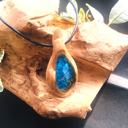 [定做]海藍寶石Orgonite木製珠寶 第5張的照片