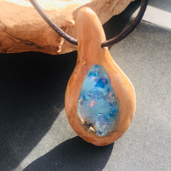 [定做]海藍寶石Orgonite木製珠寶 第6張的照片