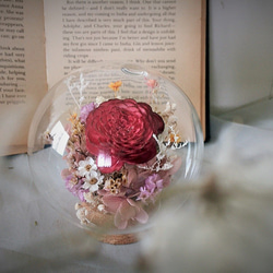 【好花】紅玫瑰玻璃花球 乾燥花禮 情人節花禮 開幕(S) 第1張的照片