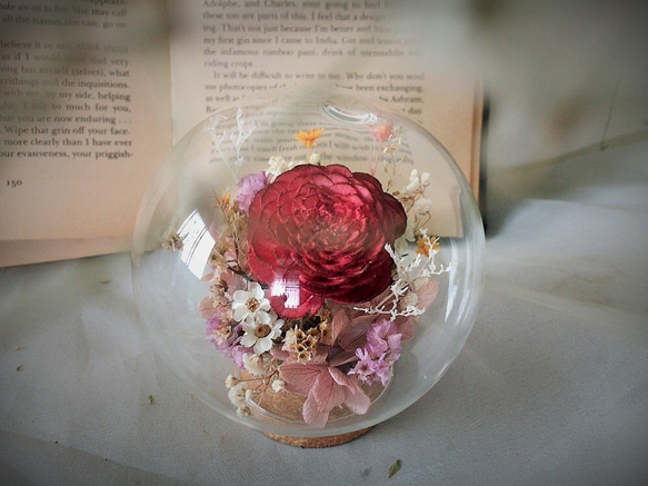 【好花】紅玫瑰玻璃花球 乾燥花禮 情人節花禮 開幕(S) 第3張的照片