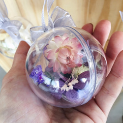 【好花】乾燥透明花球 不凋繡球花 情人節禮物 居家擺飾 白、粉、紫三色(S) 第2張的照片