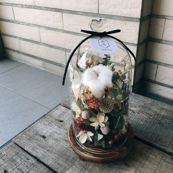 【好花】棉花不凋玻璃花盅 情人節禮物 乾燥花禮 交換禮物 開幕 第3張的照片