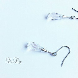 ＊pure drop crystal＊ピアス・イヤリング＊silver＊ 1枚目の画像