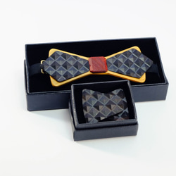 木領結 天然原木 領結 3D WOOD TIE Millimeter 質感 黑色套裝組 禮盒 超值 優惠 第1張的照片