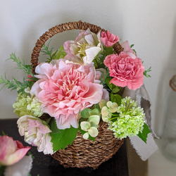 ♡Pink Peony〜芍薬Arrangement♡八重咲クリスマスローズ 2枚目の画像