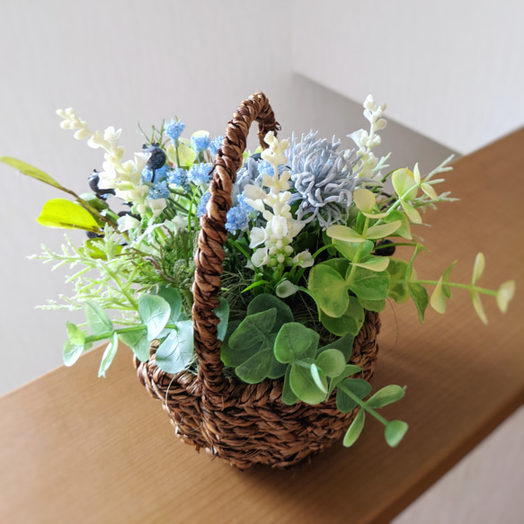 青の花かご ～Blue Arrangement ギフト 母の日 父の日 9枚目の画像