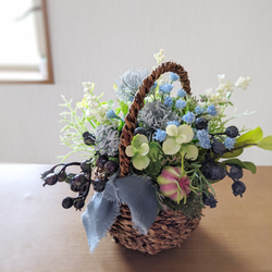 青の花かご ～Blue Arrangement ギフト 母の日 父の日 5枚目の画像