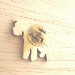 ★テリア 真鍮ピンブローチ 2枚目の画像