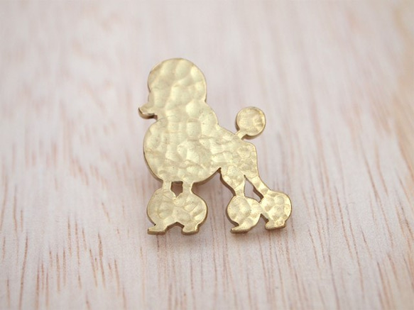 プードルピン　真鍮 1枚目の画像