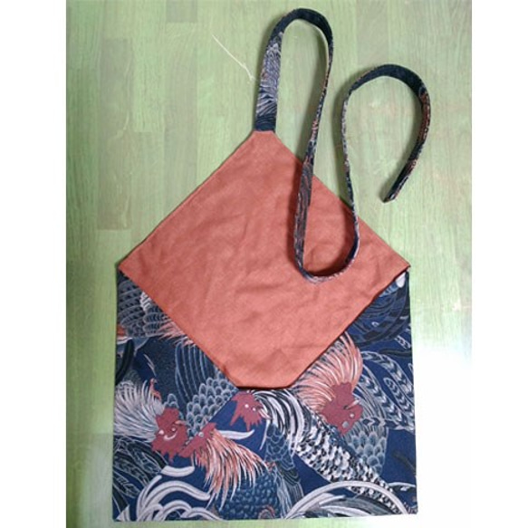 伊藤若冲　群鶏図風　和小物入れ/数寄屋袋（芝翫茶色） 1枚目の画像