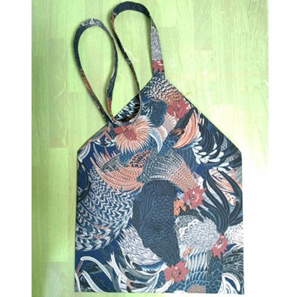 伊藤若冲　群鶏図風　和小物入れ/数寄屋袋（芝翫茶色） 2枚目の画像