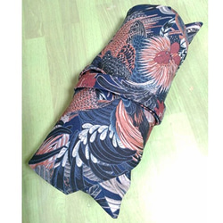 伊藤若冲　群鶏図風　和小物入れ/数寄屋袋（芝翫茶色） 4枚目の画像