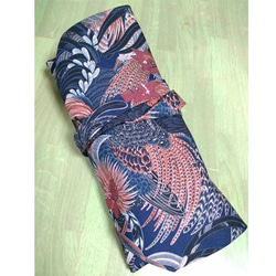 伊藤若冲　群鶏図風　和小物入れ/数寄屋袋（芝翫茶色） 5枚目の画像