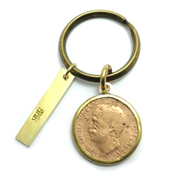 イタリア 10センテシミ(1921年)コイン 真鍮キーリング（A) 1枚目の画像