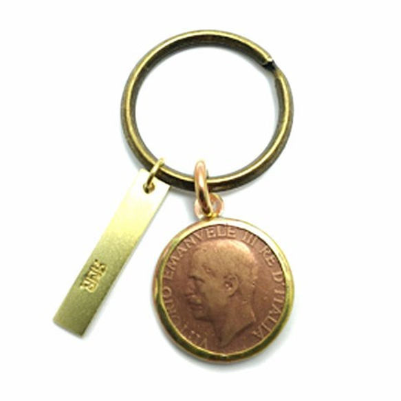 イタリア 10センテシミ(1928年)コイン 真鍮キーリング（B) 1枚目の画像