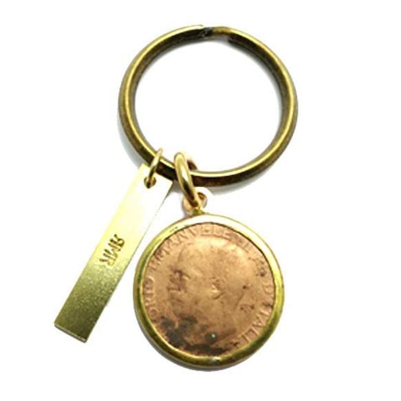 イタリア 10センテシミ(1937年)コイン 真鍮キーリング（C) 1枚目の画像