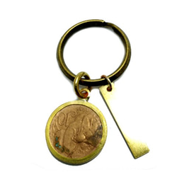 イタリア 10センテシミ(1937年)コイン 真鍮キーリング（C) 2枚目の画像