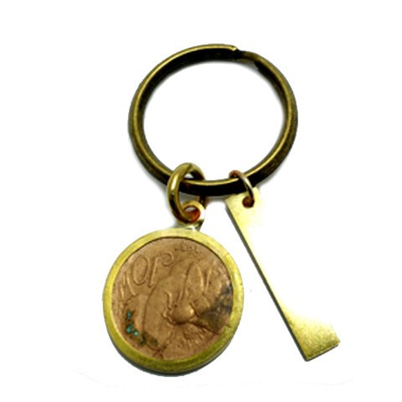 イタリア 10センテシミ(1937年)コイン 真鍮キーリング（C) 2枚目の画像