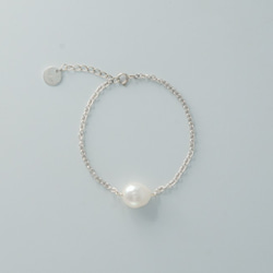 ♔ UMICHEN ♔ 優雅的珍珠手鍊 純銀手鍊 pearl silver Bracelet . 第1張的照片