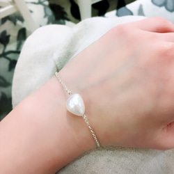 ♔ UMICHEN ♔ 優雅的珍珠手鍊 純銀手鍊 pearl silver Bracelet . 第6張的照片