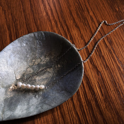 ♔ UMICHEN ♔ 白珍珠排鏈小鎖骨鏈 pearls. silver Necklace . 第10張的照片