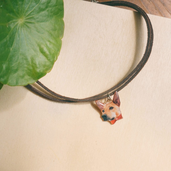 Customized accessorise - Chamois short necklace / セーム革ネツクレース 1枚目の画像