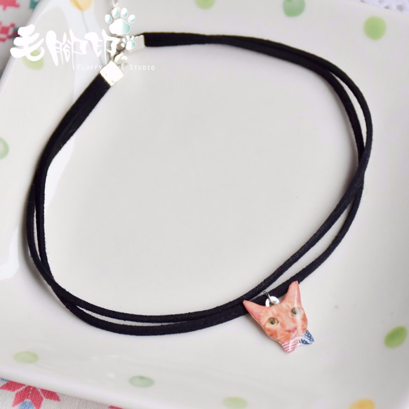Customized accessorise - Chamois short necklace / セーム革ネツクレース 4枚目の画像