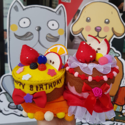 寵物帽子 - 貓咪狗狗生日蛋糕帽s號(客製化口味) 第7張的照片