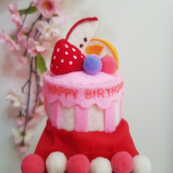 寵物帽子 - 兔子天竺鼠雪貂生日蛋糕帽ss號(客製化口味) 第6張的照片