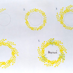 ミモザの花はんこ（Merci付） 4枚目の画像