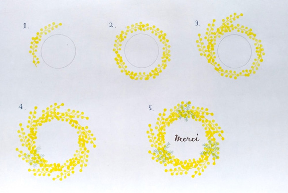 ミモザの花はんこ（Merci付） 4枚目の画像