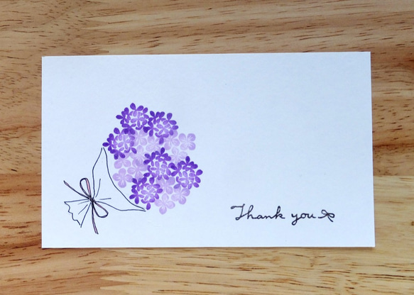 2種の紫陽花とサンウィーバインのリースはんこ　花　葉 4枚目の画像