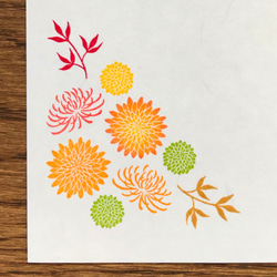 菊の花の消しゴム版画Ⅲ＊年賀状＊4枚セット 2枚目の画像