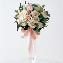 バラの花のブレスレット/淡いピンク/ドライフラワー永遠の命/マイウエディング 4枚目の画像