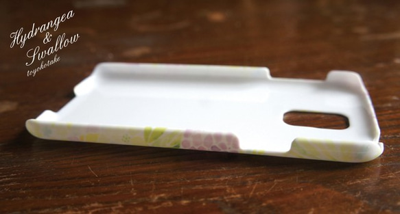 【受注生産】紫陽花とツバメのスマートフォンケース 2枚目の画像