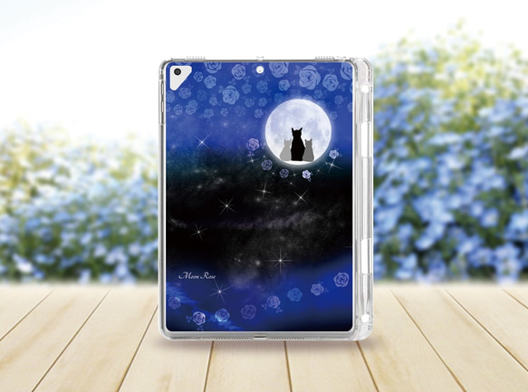 【Moon Rose】iPadケース【ソフトタイプ】◆Apple Pencil収納ポケット付き 2枚目の画像