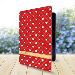 【Heart＆Heart♡（type B）】手帳型iPadケース（片面印刷/カメラ穴あり/はめ込みタイプ） 2枚目の画像