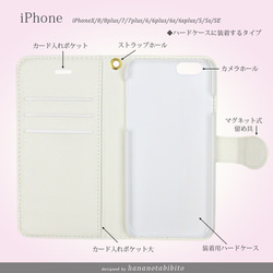 iPhone 手帳型スマホケース 【夜桜花吹雪】（名入れ可） 3枚目の画像