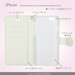 iPhone 手帳型スマホケース 【ブルーフラワー（あじさい）】 3枚目の画像