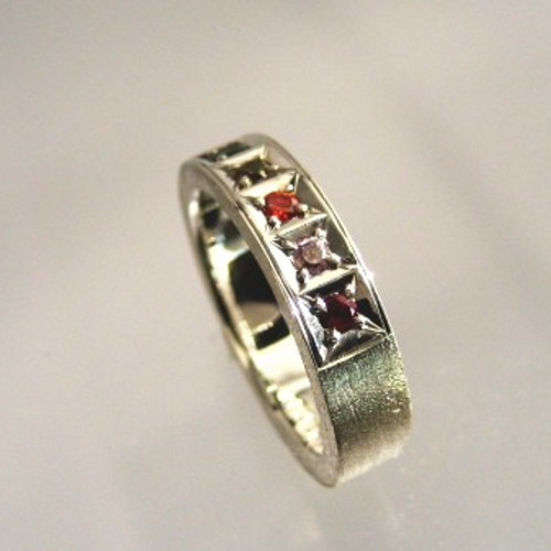 セレクトオーダー 彫り留め ラインストーン シルバー リング