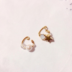 【送料無料】光のシズクと流れ星☆ear cuff 2枚目の画像