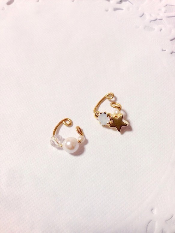 【送料無料】光のシズクと流れ星☆ear cuff 2枚目の画像