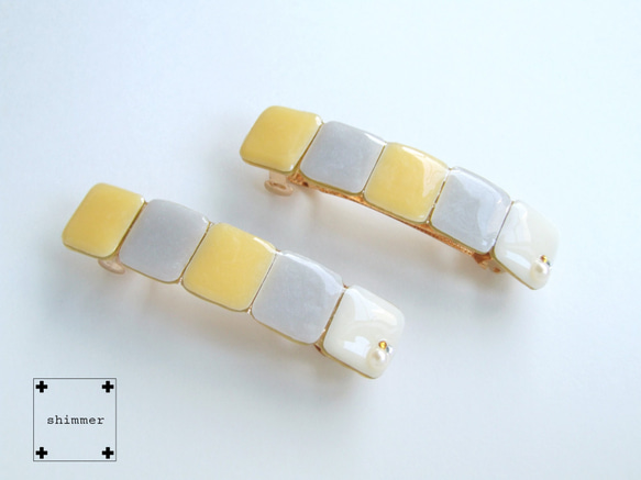 ころんとしかくいバレッタ -ひだまり- 1枚目の画像