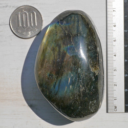 天然石 約154g レインボーシラーラブラドライト(カナダ産)約70×厚33mm[lb-200808-03] 5枚目の画像