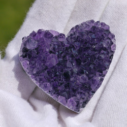 天然石アメジスト(ブラジル産)約26g約43×39mm ハート型クラスター原石紫水晶[amh-200929-02] 7枚目の画像