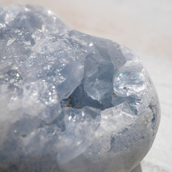 天然石 約165g約54mmセレスタイト(マダガスカル産)ハート型半球原石結晶ぎっしり天青石[ce-201005-03] 2枚目の画像