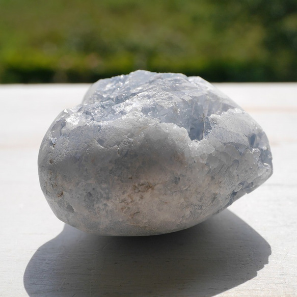 天然石 約165g約54mmセレスタイト(マダガスカル産)ハート型半球原石結晶ぎっしり天青石[ce-201005-03] 10枚目の画像