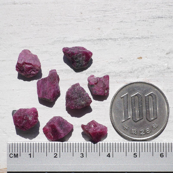 天然石ルビー(ミャンマー産)大きめ原石約6g分詰合せ約8～15mm穴なしさざれ石7月誕生石[sa-201009-02] 5枚目の画像